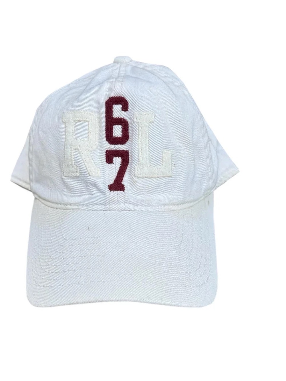 Vintage Polo Jeans Co RL 67 White / Burgundy Hat